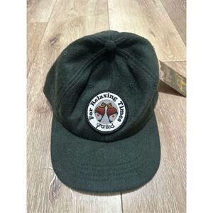 Granted Sweater Co.‎ Mens Green Relaxing Times Melton Wool Cap Adjustable